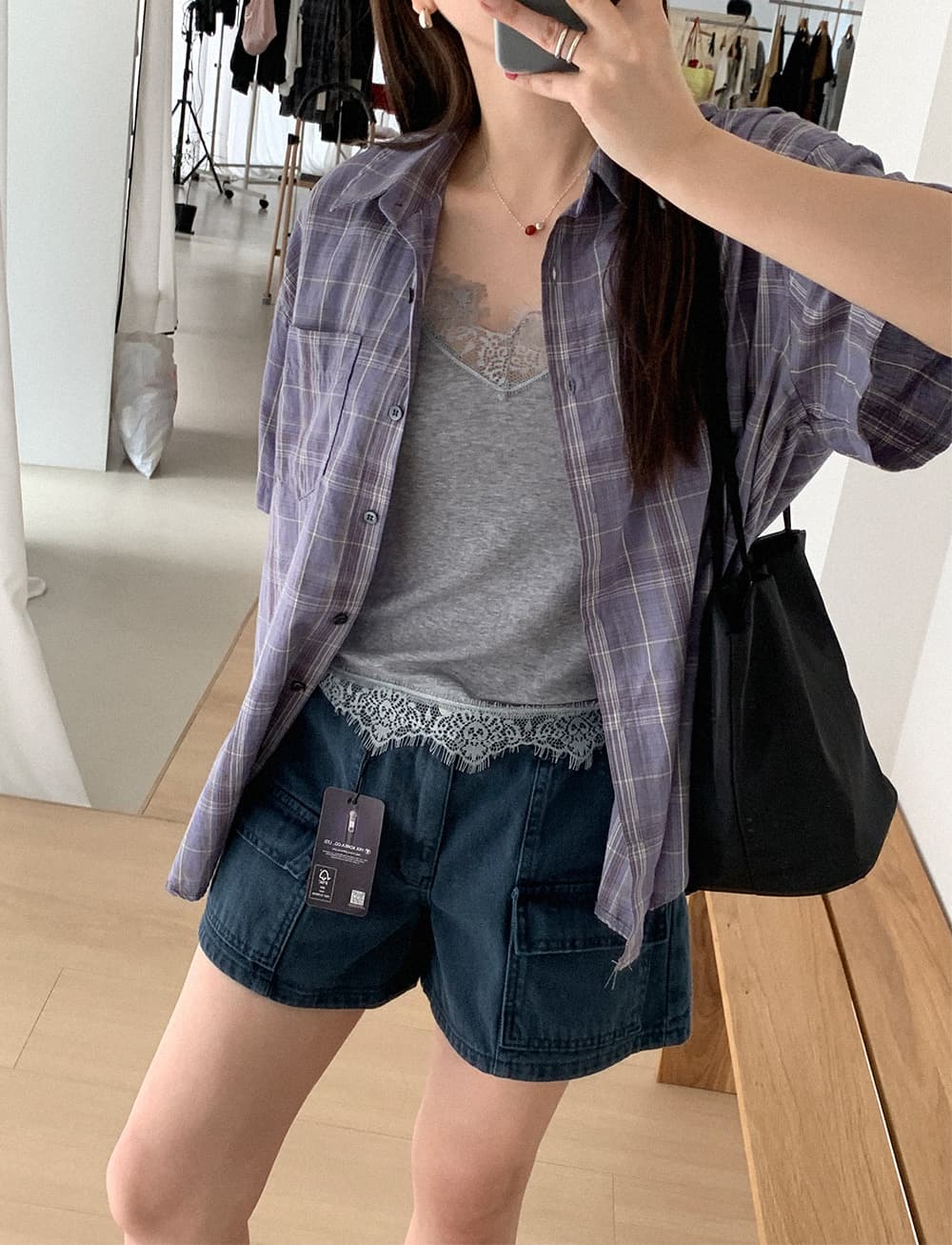 워크웨어 데님 반바지 상세 이미지 5