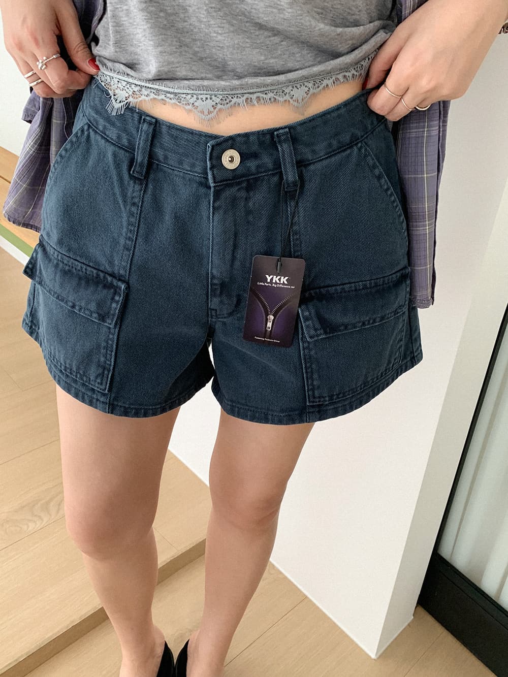 워크웨어 데님 반바지 상세 이미지 10