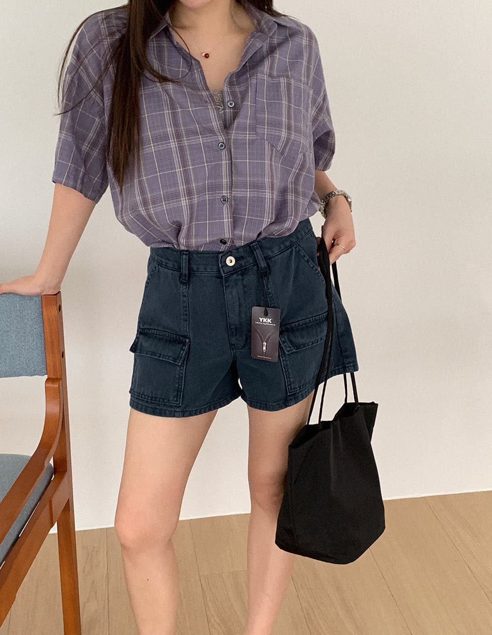 워크웨어 데님 반바지 상세 이미지 13