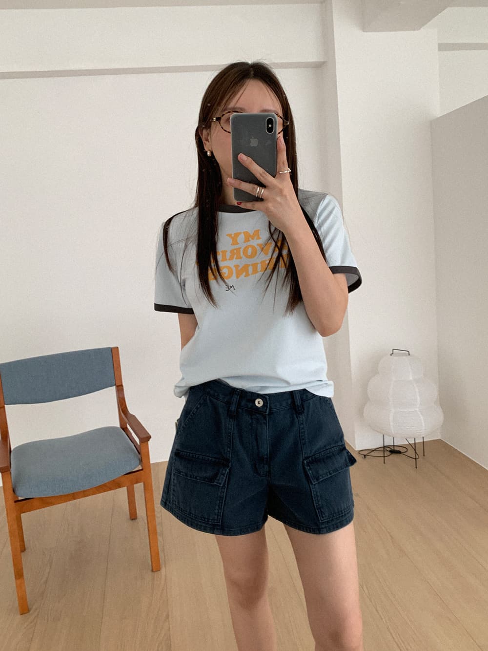 워크웨어 데님 반바지 상세 이미지 16