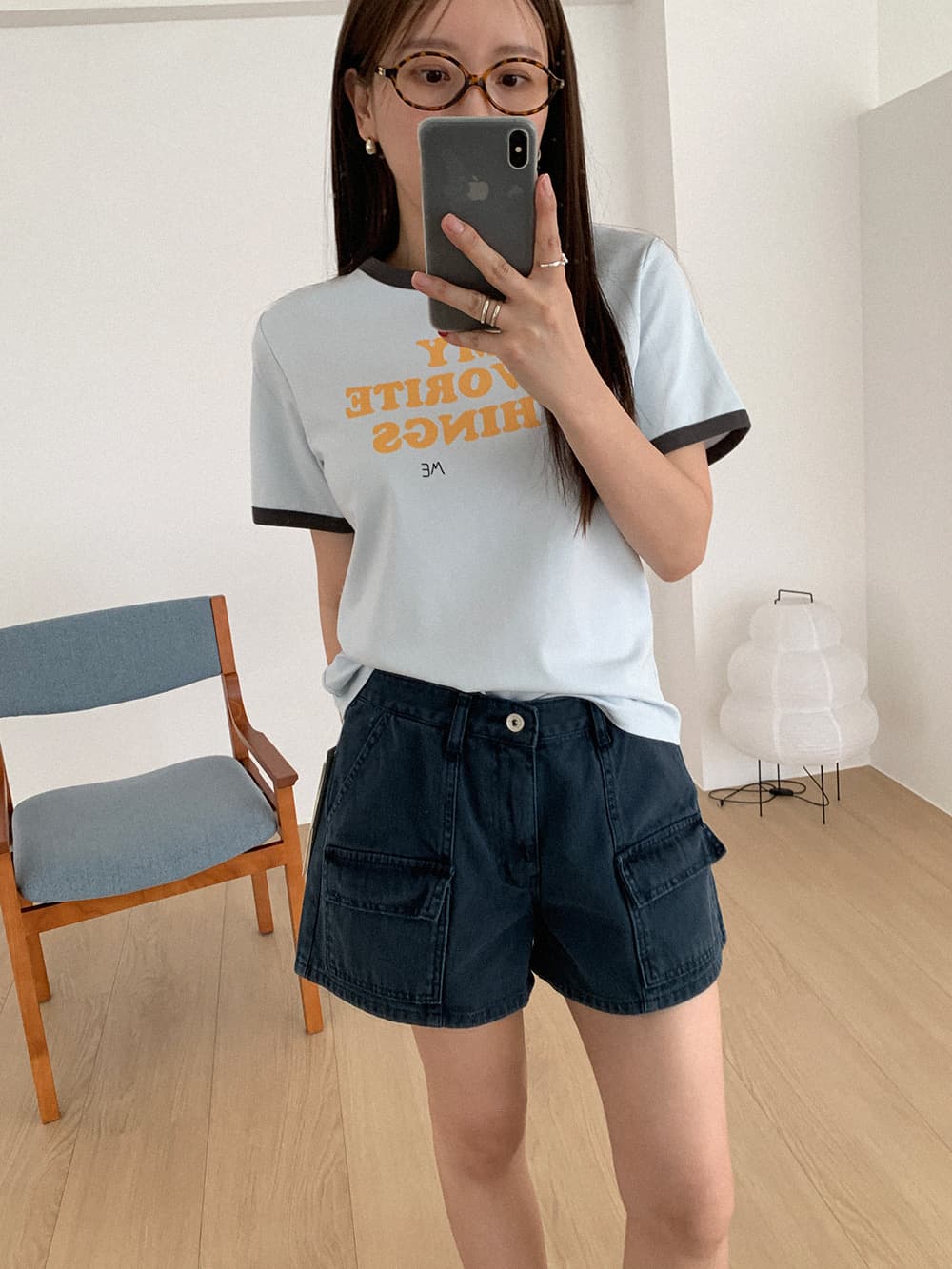 워크웨어 데님 반바지 상세 이미지 17