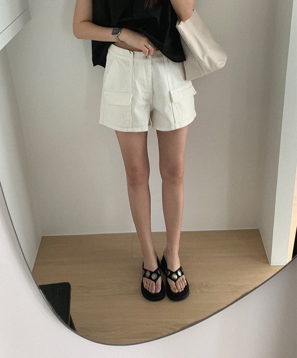 워크웨어 데님 반바지 상세 이미지 38