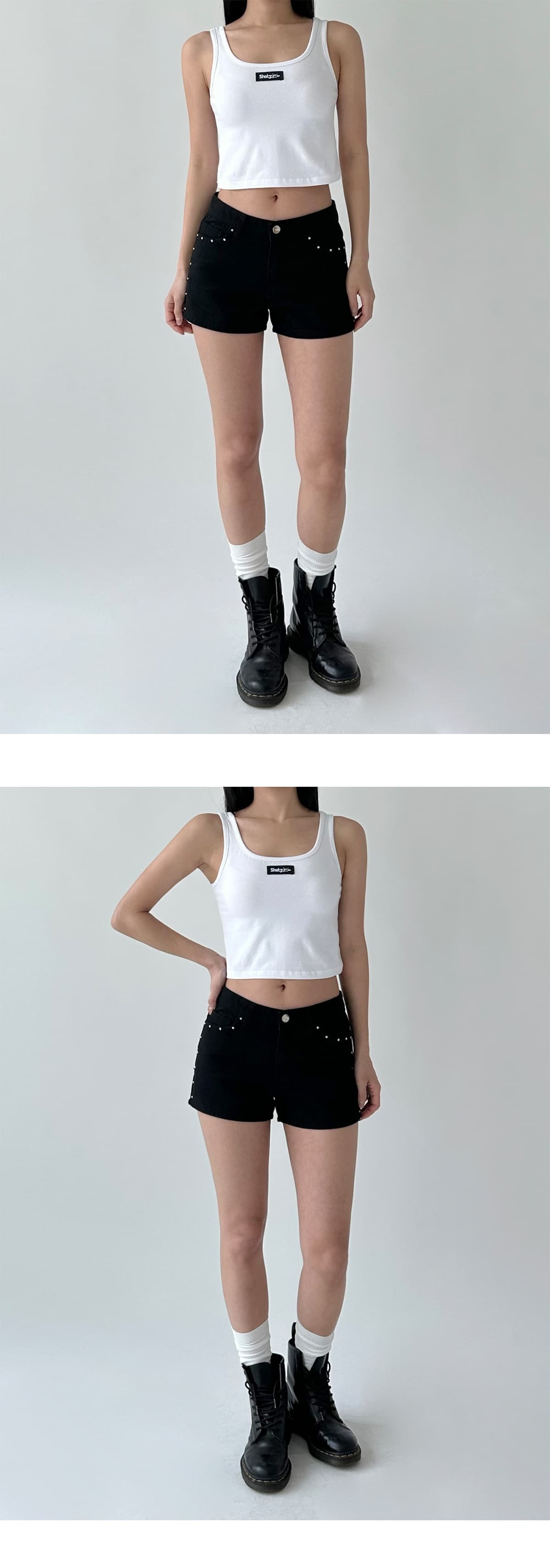 지금 핫걸 측면 연주 중 못 데님 핫 바지 반바지 상세 이미지 12