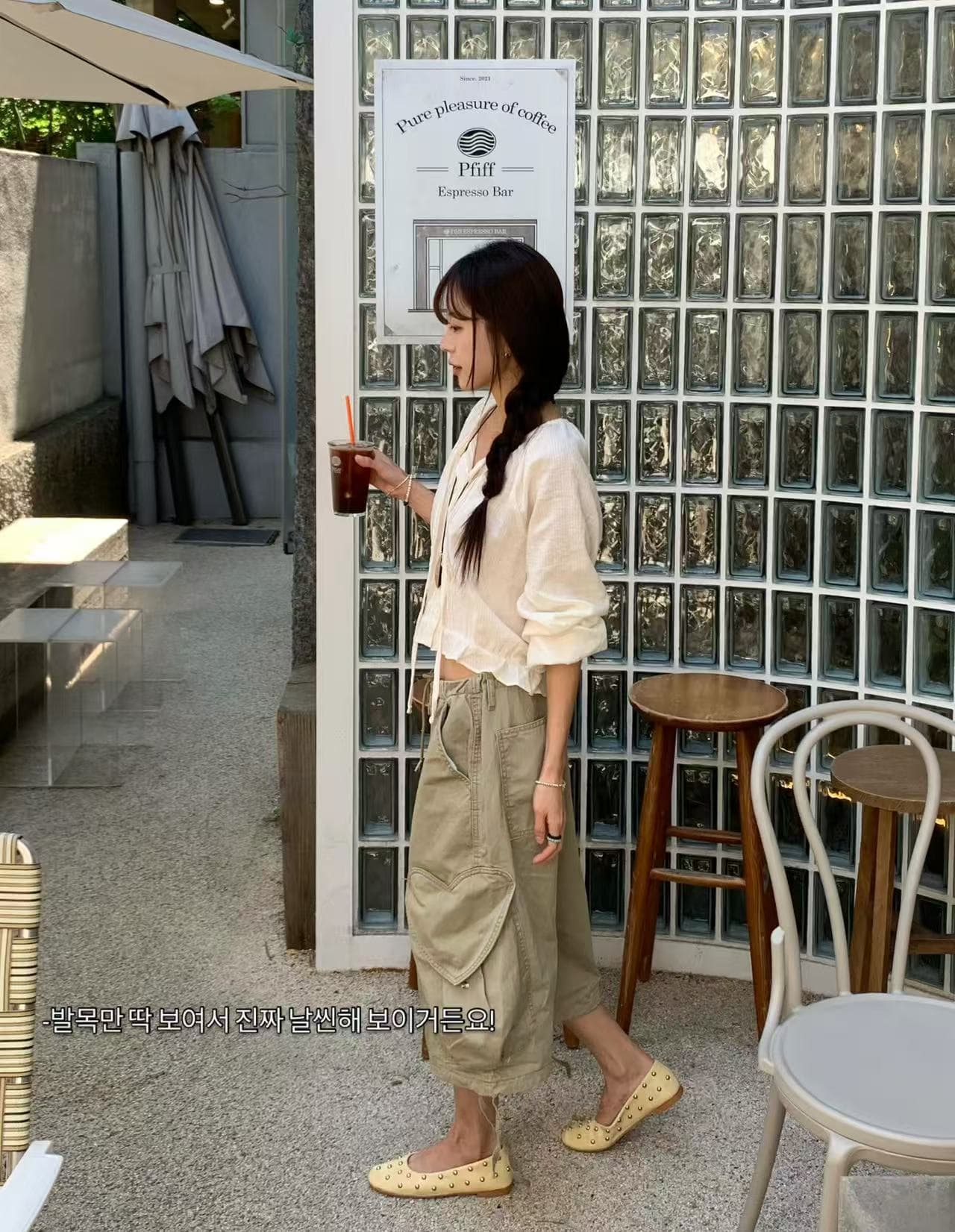 여름 섹션 루즈핏 다용도 주머니 7 점 워크웨어 청바지 상세 이미지 4