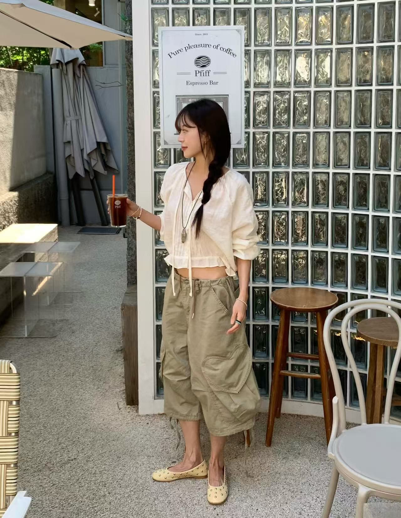 여름 섹션 루즈핏 다용도 주머니 7 점 워크웨어 청바지 상세 이미지 7