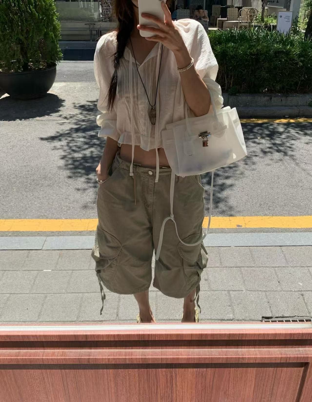 여름 섹션 루즈핏 다용도 주머니 7 점 워크웨어 청바지 상세 이미지 10