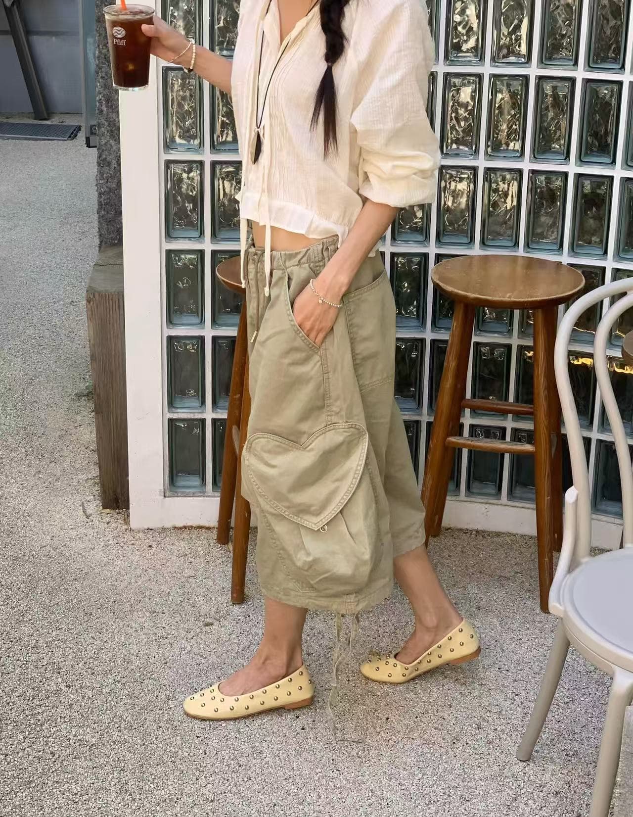 여름 섹션 루즈핏 다용도 주머니 7 점 워크웨어 청바지 상세 이미지 11