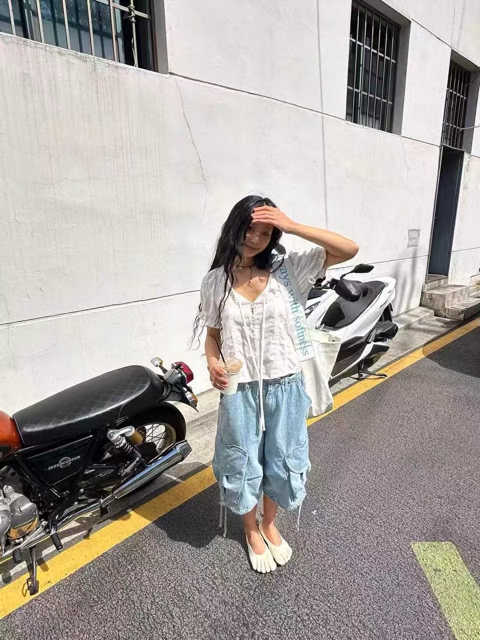 여름 섹션 루즈핏 다용도 주머니 7 점 워크웨어 청바지 상세 이미지 13