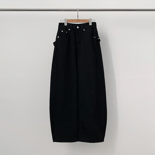 지금 레트로 징 뒤에 벨트 디자인 넓은 다리 루즈핏 청바지 상세 이미지 33