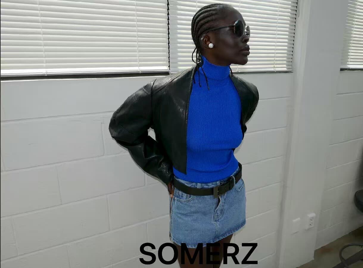 지금 가을 somerz 세련된 잘 생긴 측면 지퍼 트임 치마 스타일 데님 반바지 상세 이미지 7
