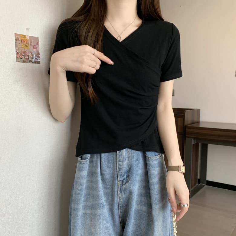 실사 빅 사이즈 여성 의류 지방 mm 불규칙 슬림해 보이는 t 상세 이미지 27