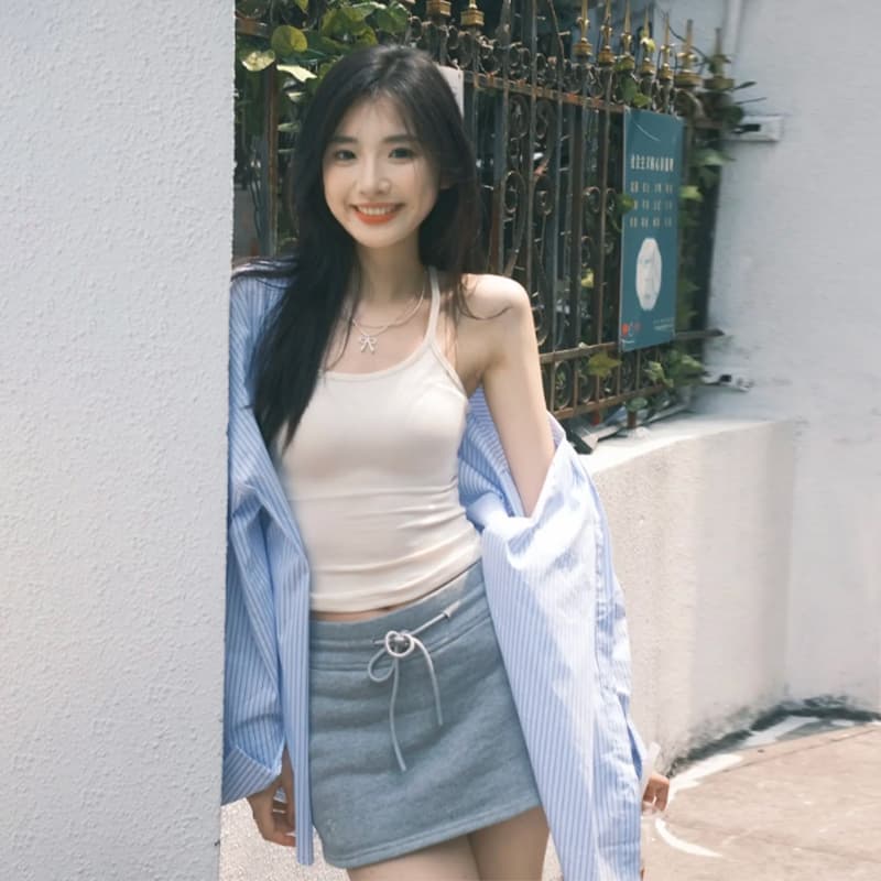 항구 바람 품격 파란색 루즈핏 POLO 칼라 셔츠 여성 코트 조기 봄 레트로 고유 한 Chic 고급 센스 맨위 상세 이미지 2