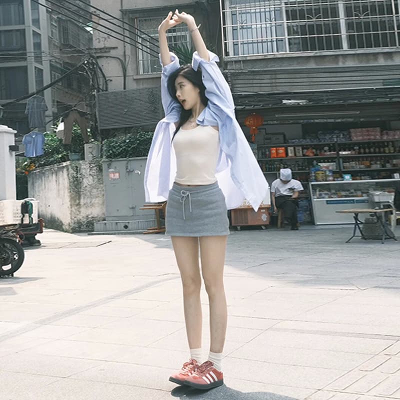 항구 바람 품격 파란색 루즈핏 POLO 칼라 셔츠 여성 코트 조기 봄 레트로 고유 한 Chic 고급 센스 맨위 상세 이미지 8