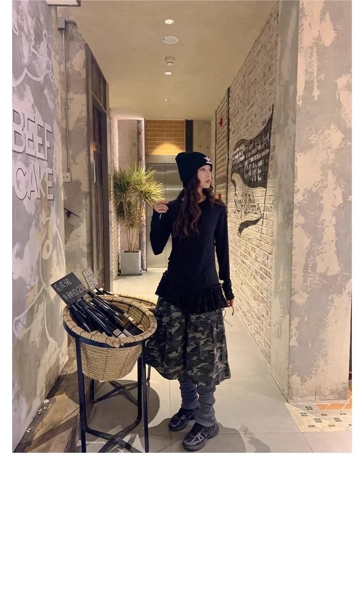 모달 사람들 면 2026 가을 발레 바람 레이스 레이스 긴팔 티셔츠 빅 사이즈 여성 의류 몸매 가꾸기 기본 셔츠 맨위 상세 이미지 21