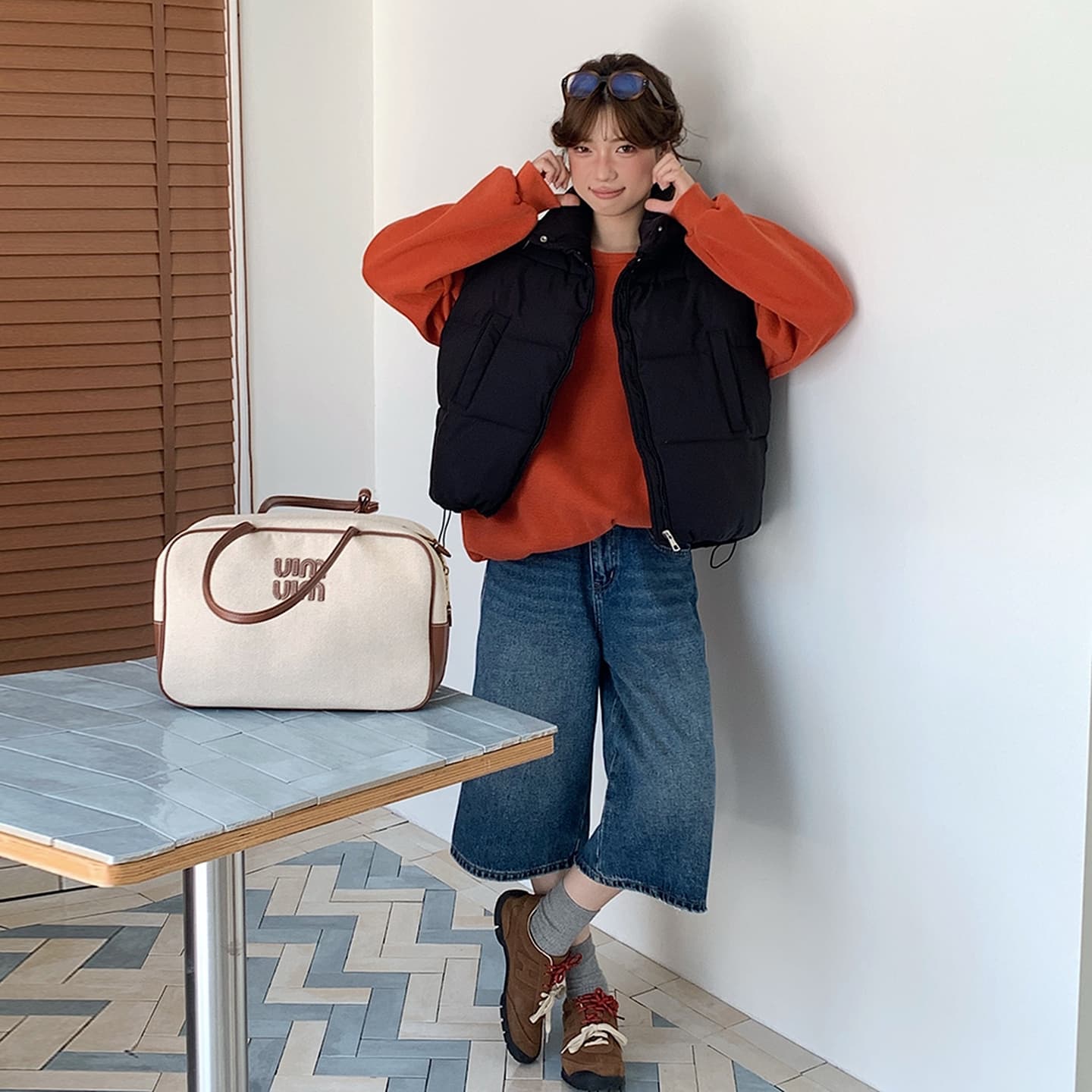 실사 한 부서 다용도 면 의류 조끼 여자 겨울 새로운 ins 스택 착용 어깨 스탠드 칼라 조끼 자켓 맨위 여성 이미지 5