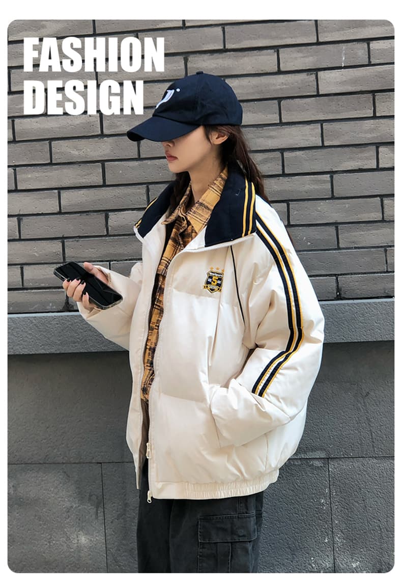 2026 년 새로운 면 의류 여성 겨울 레트로 해군 루즈핏 oversize 학원 스타일 캐주얼 다용도 재킷 상세 이미지 6