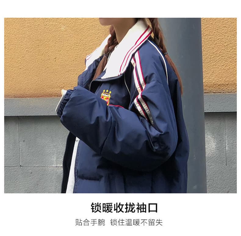2026 년 새로운 면 의류 여성 겨울 레트로 해군 루즈핏 oversize 학원 스타일 캐주얼 다용도 재킷 상세 이미지 9