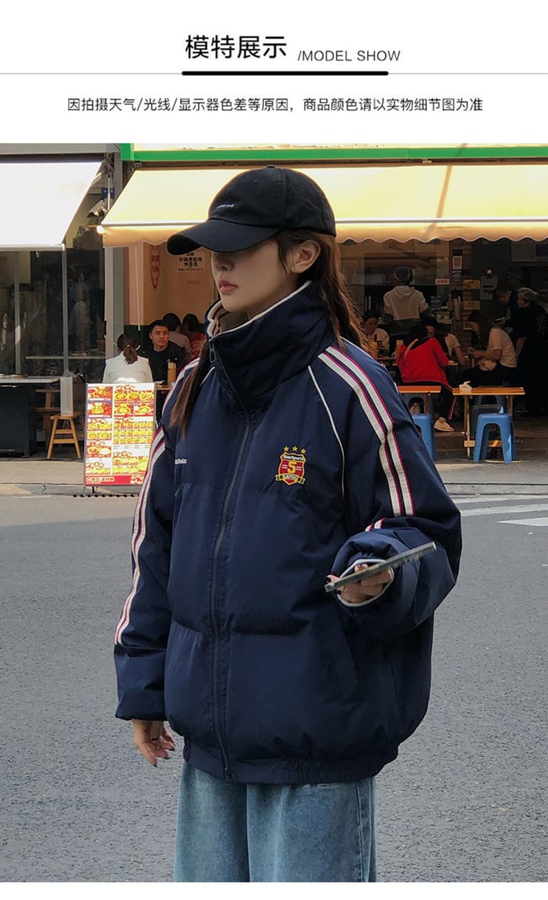 2026 년 새로운 면 의류 여성 겨울 레트로 해군 루즈핏 oversize 학원 스타일 캐주얼 다용도 재킷 상세 이미지 13