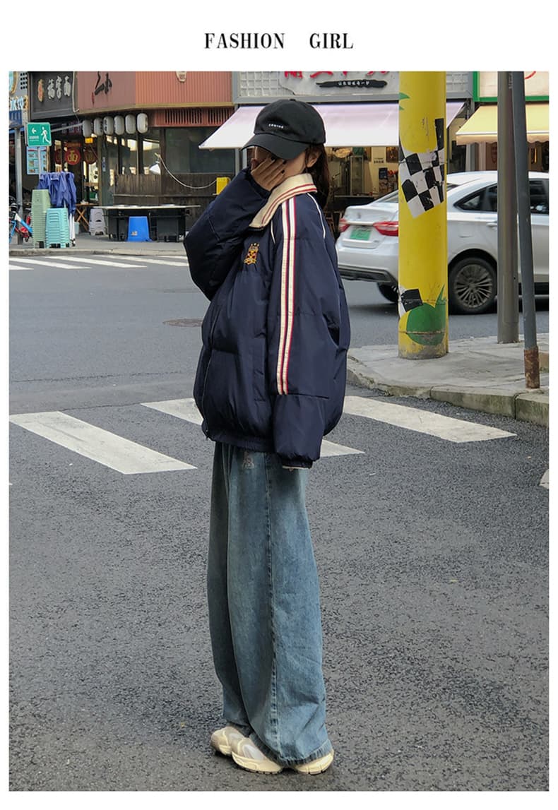 2026 년 새로운 면 의류 여성 겨울 레트로 해군 루즈핏 oversize 학원 스타일 캐주얼 다용도 재킷 상세 이미지 14