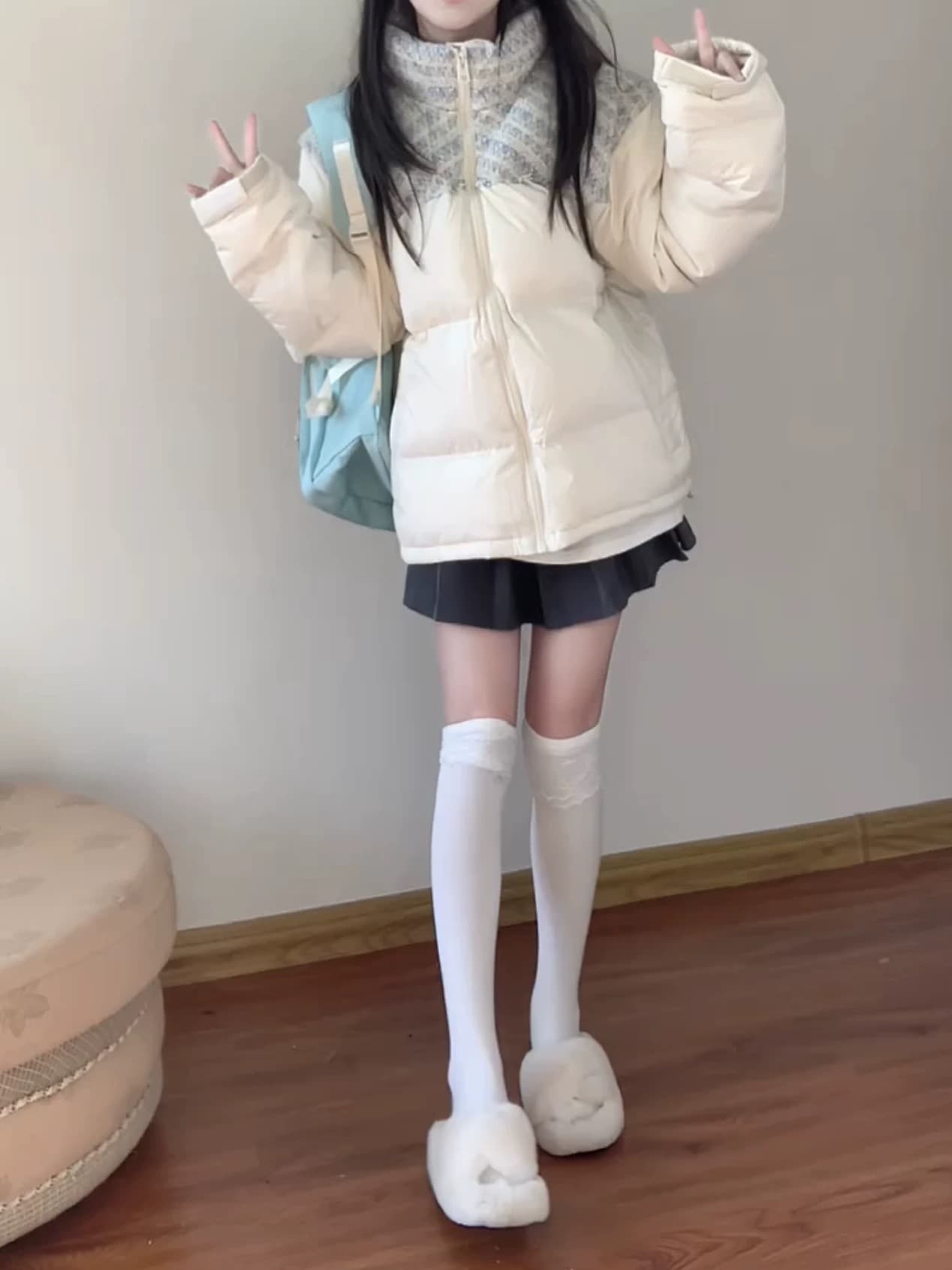 있음 대 물품 스트레이트 연결됨 랙 다운 재킷 여성 겨울 한국 스타일 새로운 고급 센스 커플 보온 면 의류 면 옷 상세 이미지 23