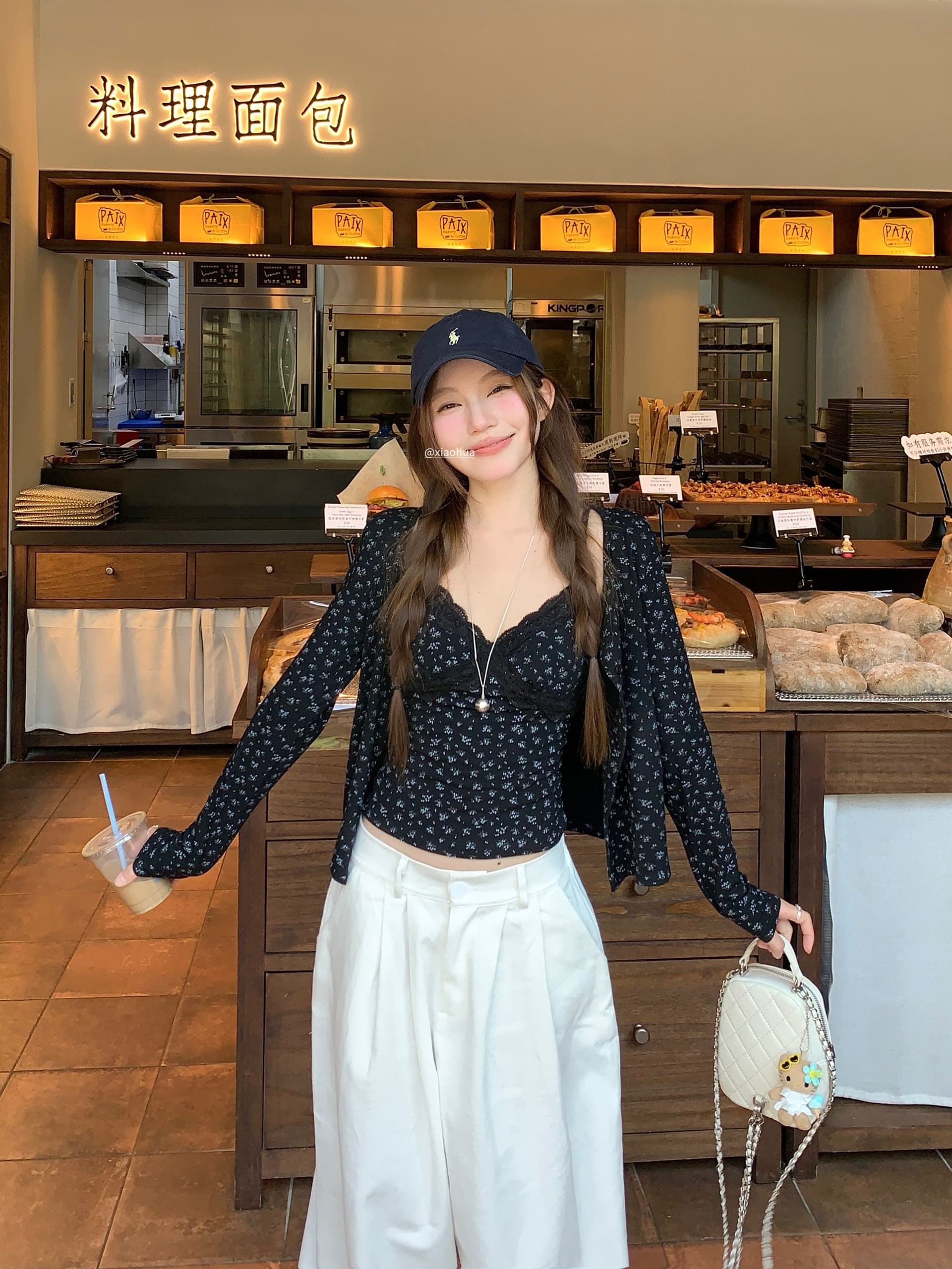 goo goo eyes 레이스 꽃무늬 캐미솔 긴팔 오픈 가디건 세트 이른 가을 몸매 가꾸기 슬림해 보이는 두 조각 여성 세트 상세 이미지 2