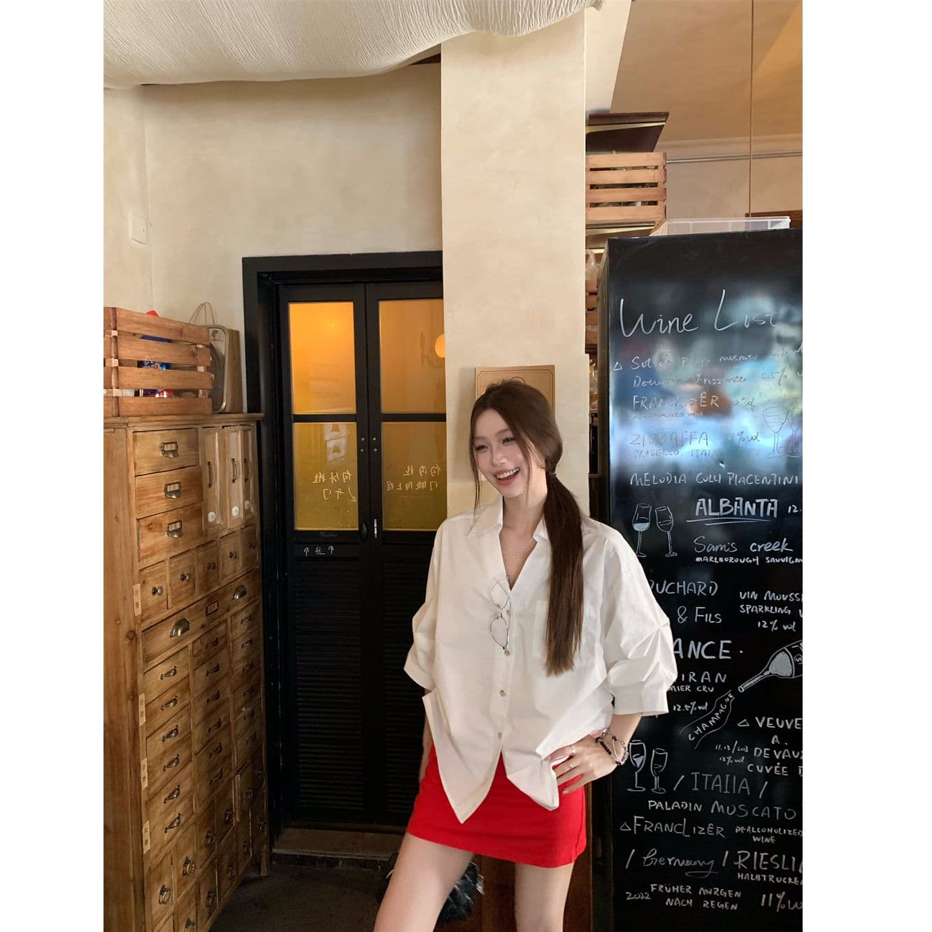 원본 품질 작은 대중 셔츠 맨위 화이트 오래된 돈 바람 레트로 고급 센스 품격 긴팔 셔츠 여성 이미지 4