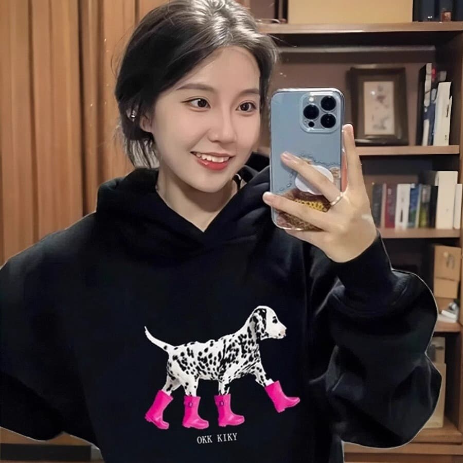 조기 가을 후드 oversize 후드티 운동 재킷 트렌디 ins 여성 봄 가을 2026 새로운 폭발 가을 겨울 의류 이미지 3