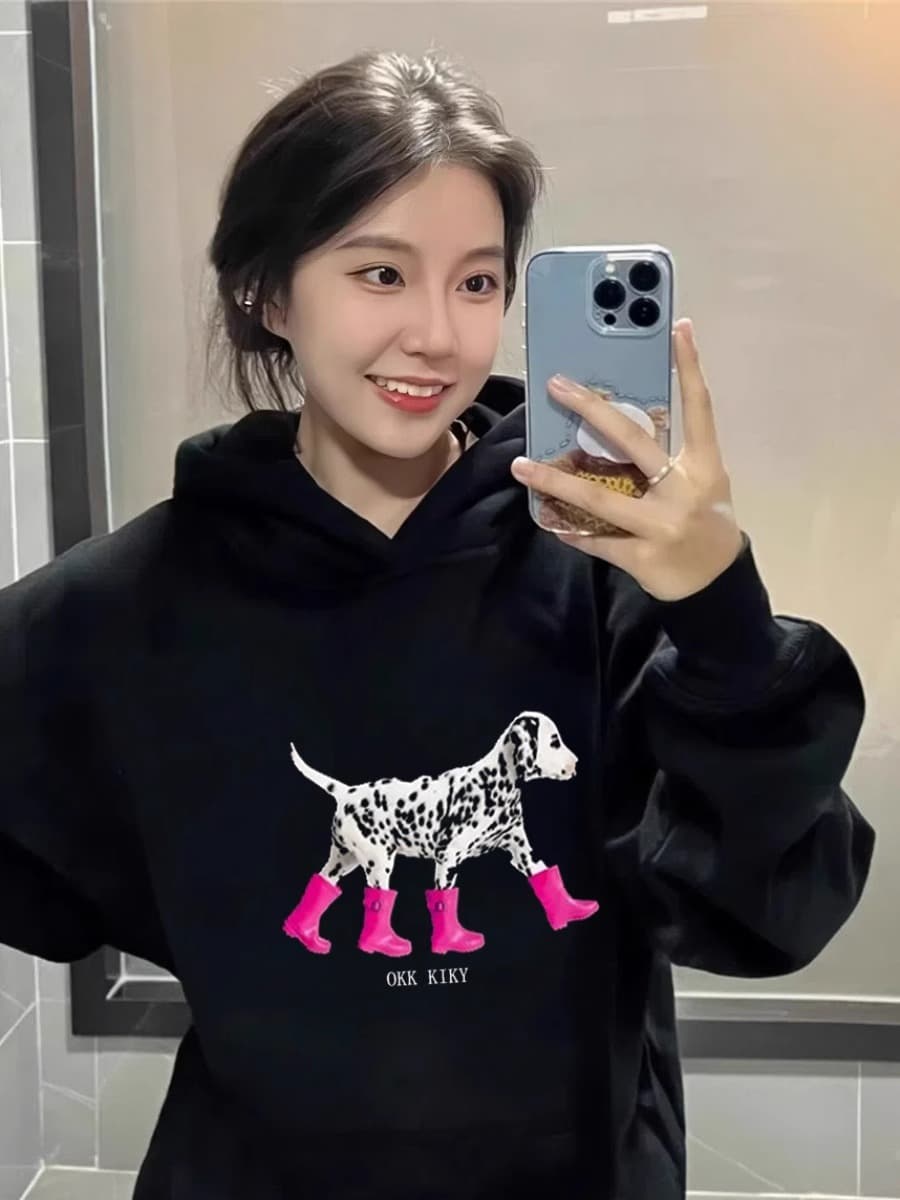 조기 가을 후드 oversize 후드티 운동 재킷 트렌디 ins 여성 봄 가을 2026 새로운 폭발 가을 겨울 의류 상세 이미지 6