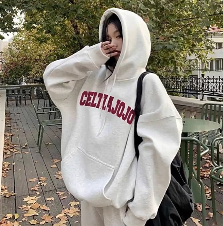 가을 겨울철 후드 oversize 후드티 운동 재킷 트렌디 ins 여성 봄 가을 2025 새로운 폭발 가을 겨울 의류 상세 이미지 3