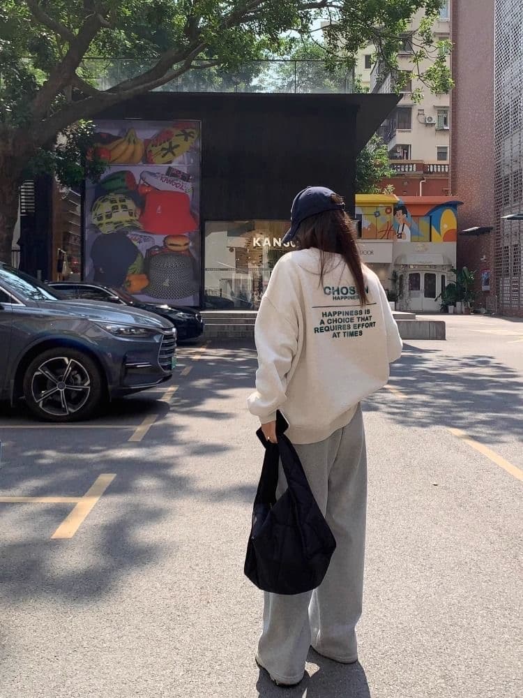 얇은 스타일 털이 있고 두꺼운 높음 거리 아메리칸 라운드 넥 후드티 여성 가을 겨울 조수 브랜드 oversize 작은 대중 재킷 후드티 상세 이미지 6