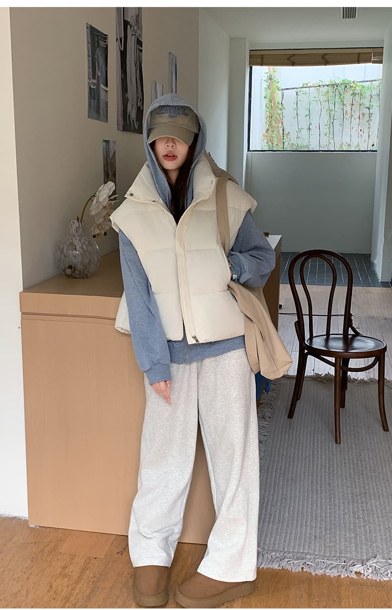 실사 한 부서 다용도 면 의류 조끼 여자 겨울 새로운 ins 스택 착용 어깨 스탠드 칼라 조끼 자켓 맨위 여성 상세 이미지 22