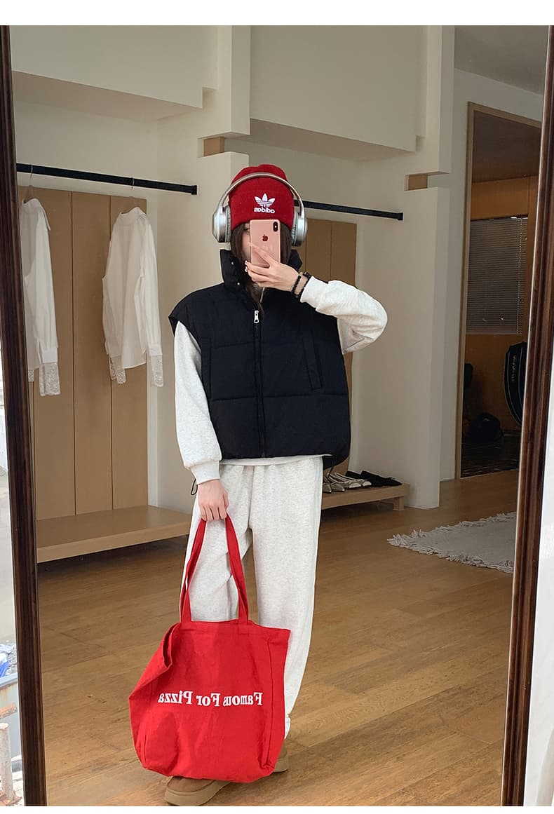 실사 한 부서 다용도 면 의류 조끼 여자 겨울 새로운 ins 스택 착용 어깨 스탠드 칼라 조끼 자켓 맨위 여성 상세 이미지 25