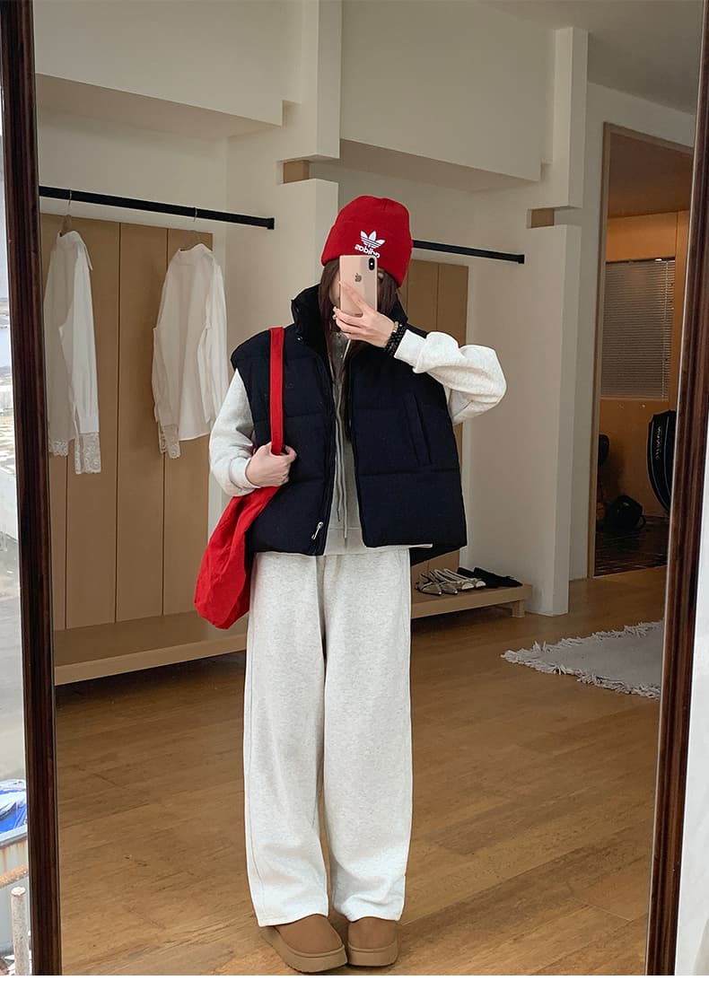 실사 한 부서 다용도 면 의류 조끼 여자 겨울 새로운 ins 스택 착용 어깨 스탠드 칼라 조끼 자켓 맨위 여성 상세 이미지 28