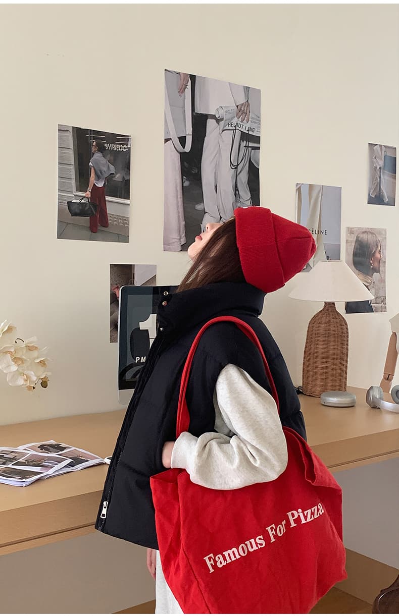실사 한 부서 다용도 면 의류 조끼 여자 겨울 새로운 ins 스택 착용 어깨 스탠드 칼라 조끼 자켓 맨위 여성 상세 이미지 34