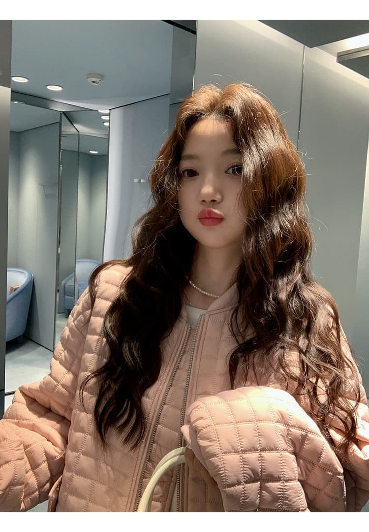버블 푸 링 그리드 아래 면화 의류 가을 겨울 격자무늬 쇼트 스타일 작은 키 패션 얇고 가벼운 면 옷 솜을 넣은 루즈핏 여성 코트 상세 이미지 26