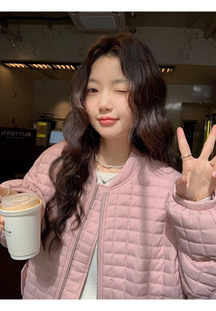 버블 푸 링 그리드 아래 면화 의류 가을 겨울 격자무늬 쇼트 스타일 작은 키 패션 얇고 가벼운 면 옷 솜을 넣은 루즈핏 여성 코트 상세 이미지 60