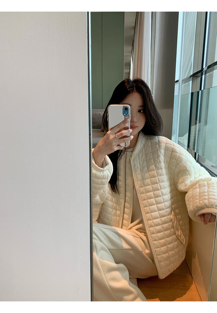 버블 푸 링 그리드 아래 면화 의류 가을 겨울 격자무늬 쇼트 스타일 작은 키 패션 얇고 가벼운 면 옷 솜을 넣은 루즈핏 여성 코트 상세 이미지 68