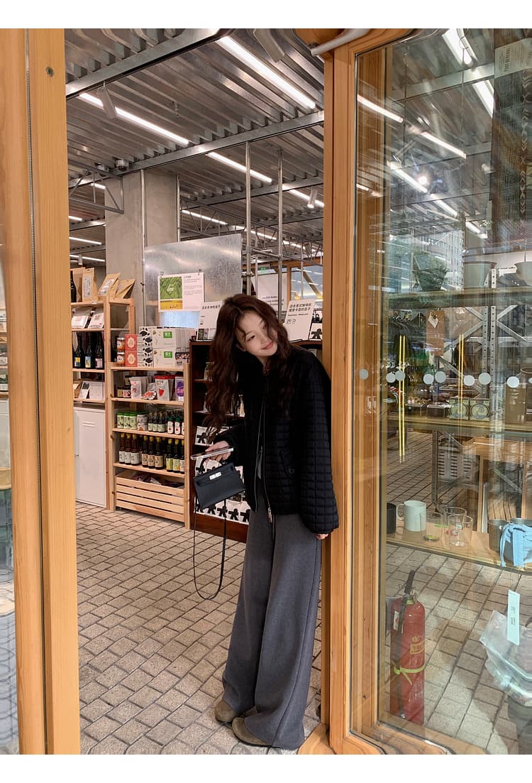 장 베이 베이 디자인 센스 작은 정사각형 그리드 버블 푸 면 의류 여성 다운 재킷 베스트 아래 면화 의류 링 그리드 얇고 가벼운 빅 사이즈 상세 이미지 26