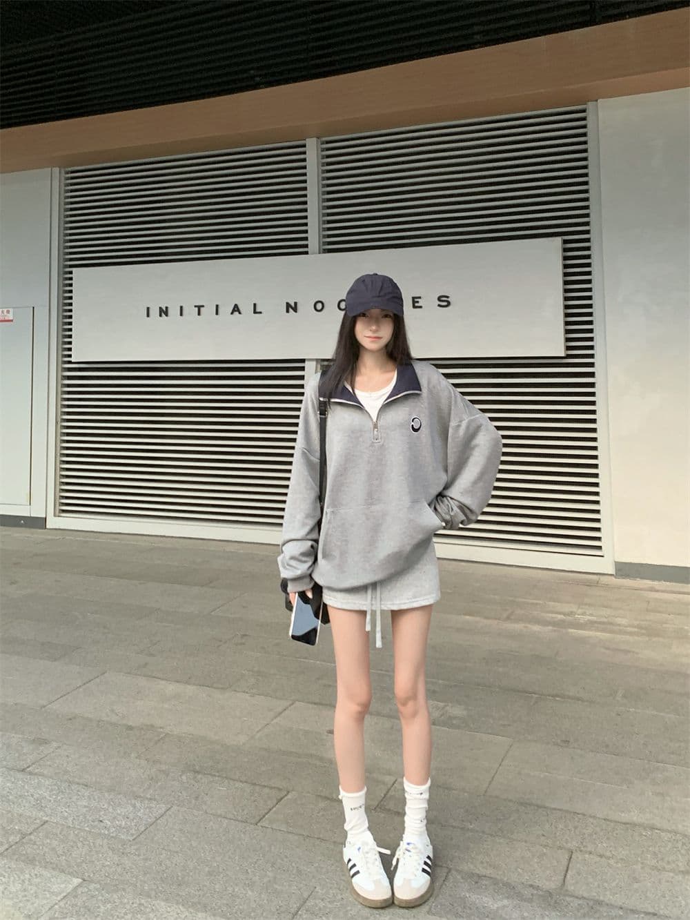 실사 후아 면 복합 얇은 스타일 털이 있는 POLO 칼라 지퍼 후드티 여성 배색 자수 상세 이미지 6
