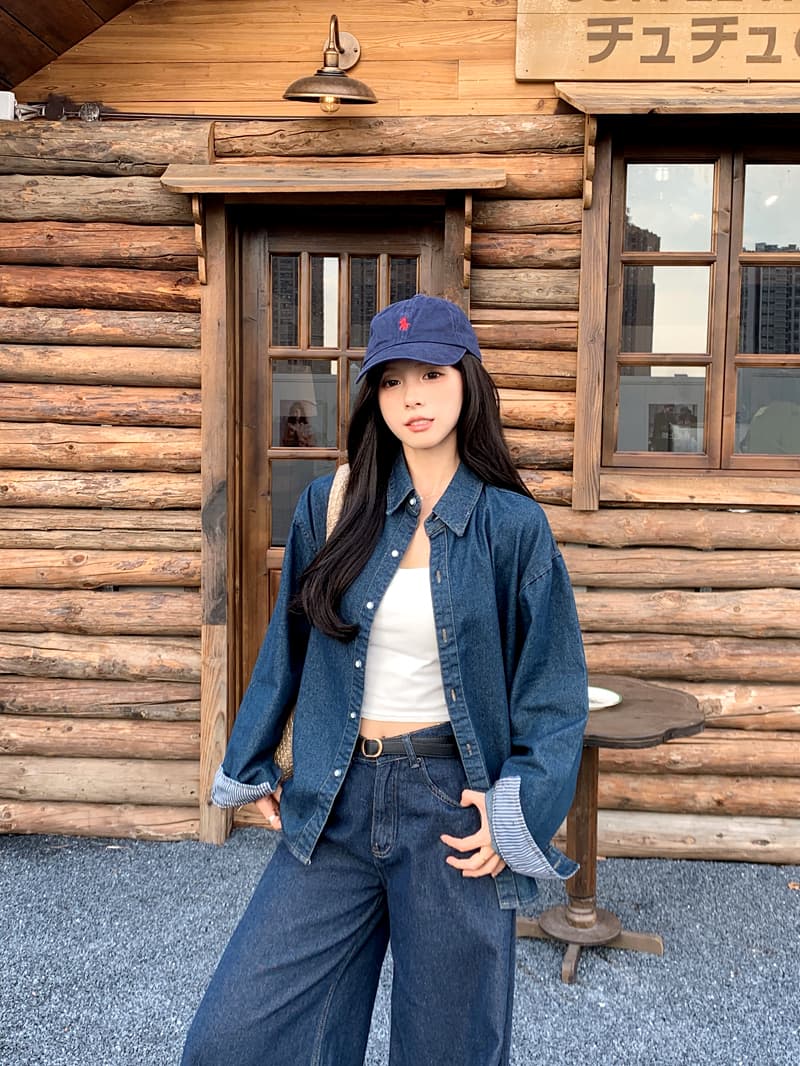 한 부서 레트로 패션 Chic 데님 셔츠 캐주얼 루즈핏 폴로 칼라 맨위 재킷 2026 봄 가을 새로운 여성 의류 상세 이미지 34