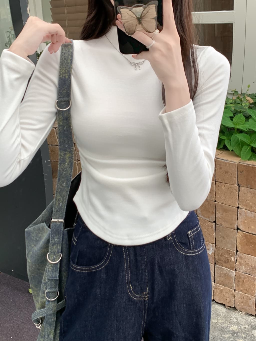 실사 양 플러시 280g 가을 겨울 의류 반하이넥 기본 셔츠 여성 몸매 가꾸기 긴팔 티셔츠 여성 상세 이미지 27