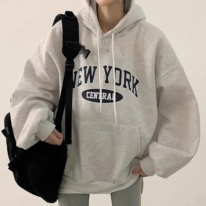 조기 가을 후드 oversize 후드티 운동 재킷 트렌디 ins 여성 봄 가을 2026 새로운 폭발 가을 겨울 의류 이미지 2