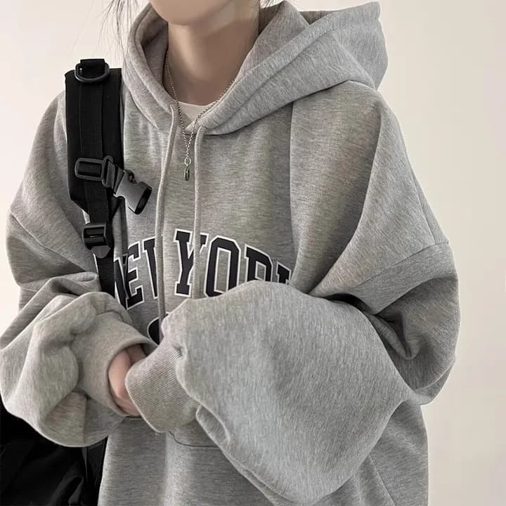 조기 가을 후드 oversize 후드티 운동 재킷 트렌디 ins 여성 봄 가을 2026 새로운 폭발 가을 겨울 의류 상세 이미지 11