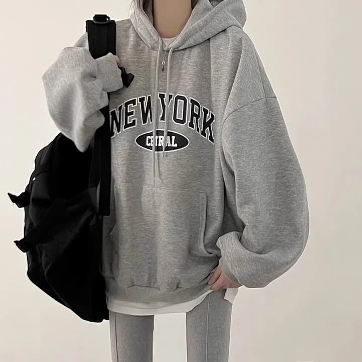 조기 가을 후드 oversize 후드티 운동 재킷 트렌디 ins 여성 봄 가을 2026 새로운 폭발 가을 겨울 의류 상세 이미지 14