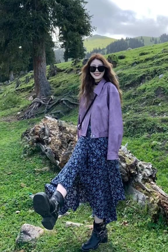작은 6 월 6 월 브리트니 소장 판 판매량 30000 슈퍼 좋은 착용 가죽 재킷 재킷 버전 3.0 절대적으로 절대적으로 보라색 돌아 가기 여성 가을 이미지 7