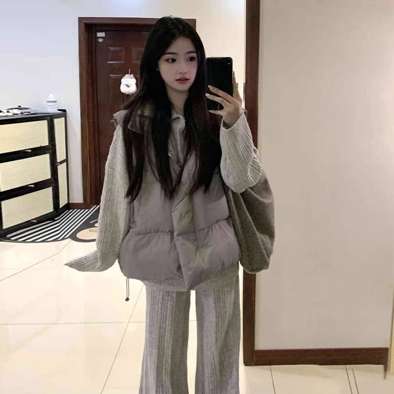 lilylikes 아래 면화 의류 작은 유럽 패키지 새로운 한국 스타일 루즈핏 스탠드 칼라 워싱 고급 빗질된 면 베스트 여성 코트 상세 이미지 9