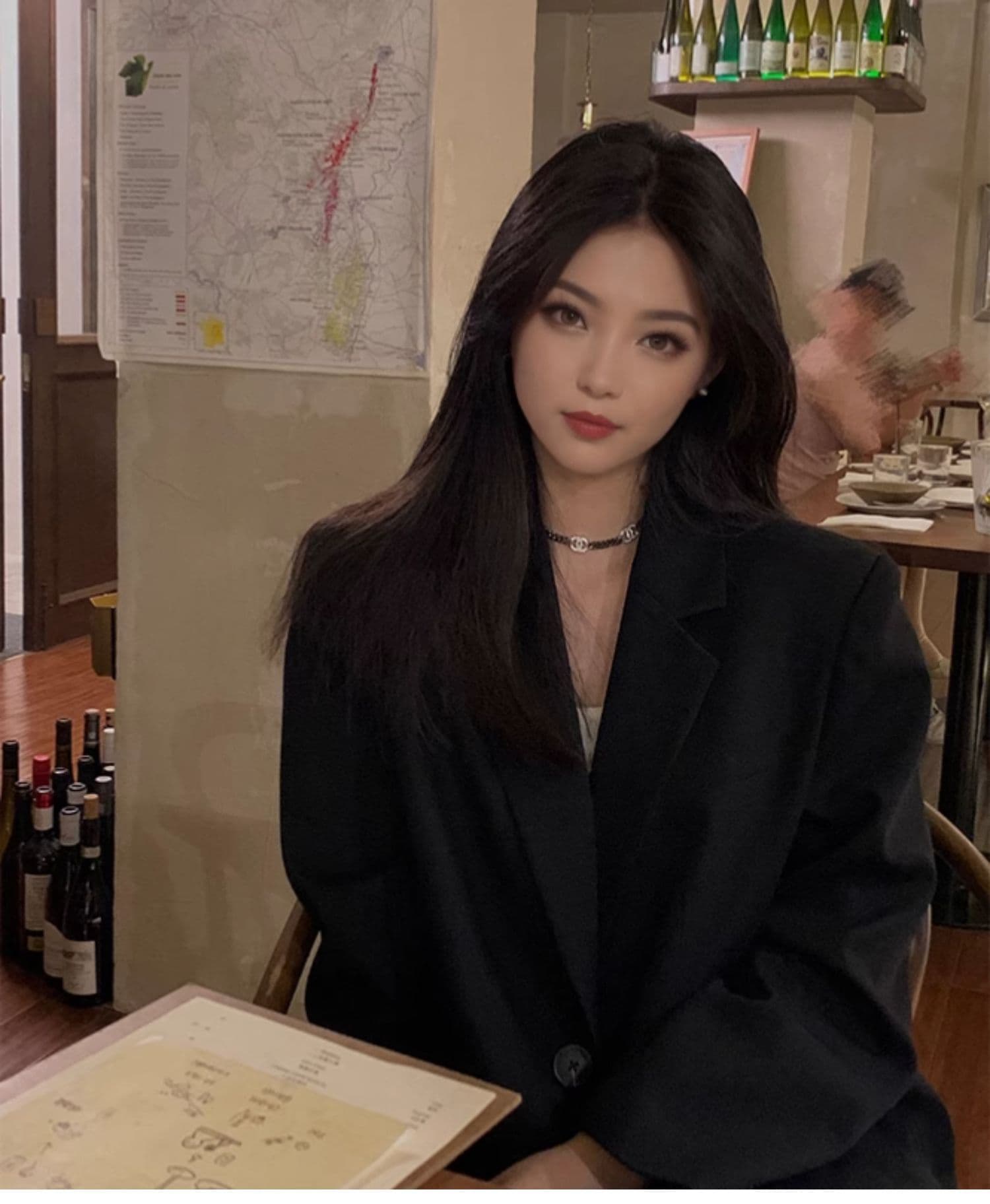 그는 벤 바람 캐주얼 고급 센스 검정색 정장 여성 코트 가을 새로운 한국 스타일 루즈핏 작은 키 정장 맨위 상세 이미지 3