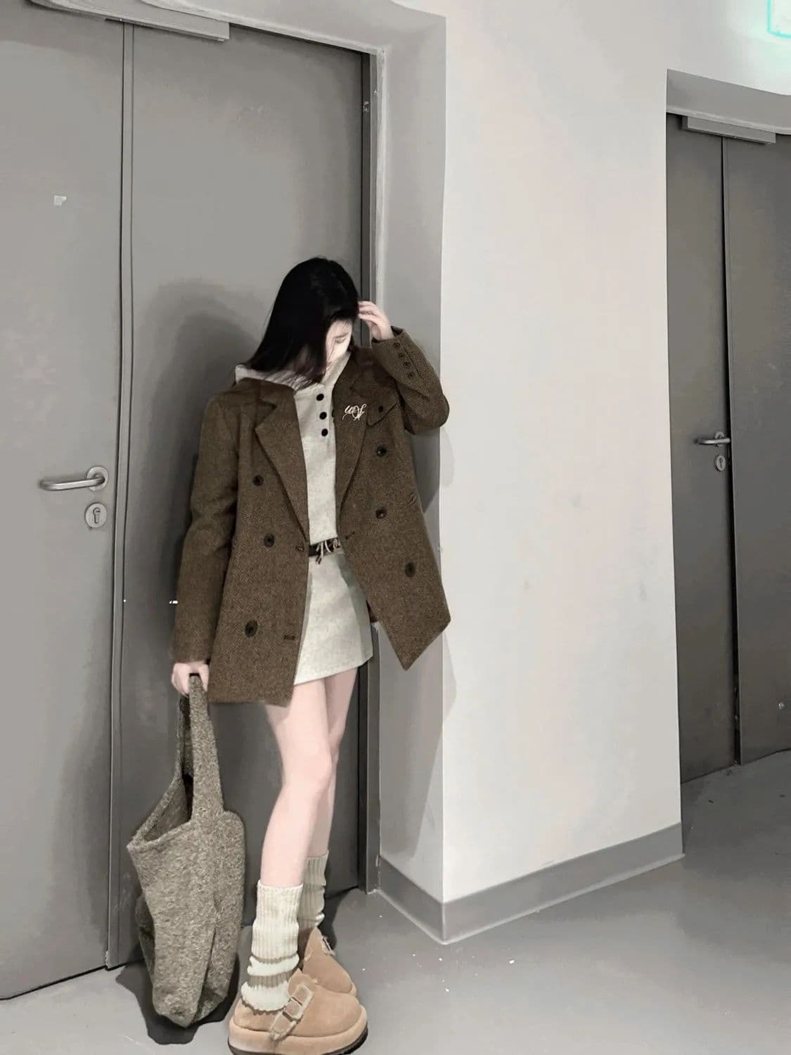 커피 색상 정장 여성 코트 2026 가을 작은 키 고급 센스 튀김 거리 새로운 한국 스타일 캐주얼 정장 맨위 트렌디 상세 이미지 3
