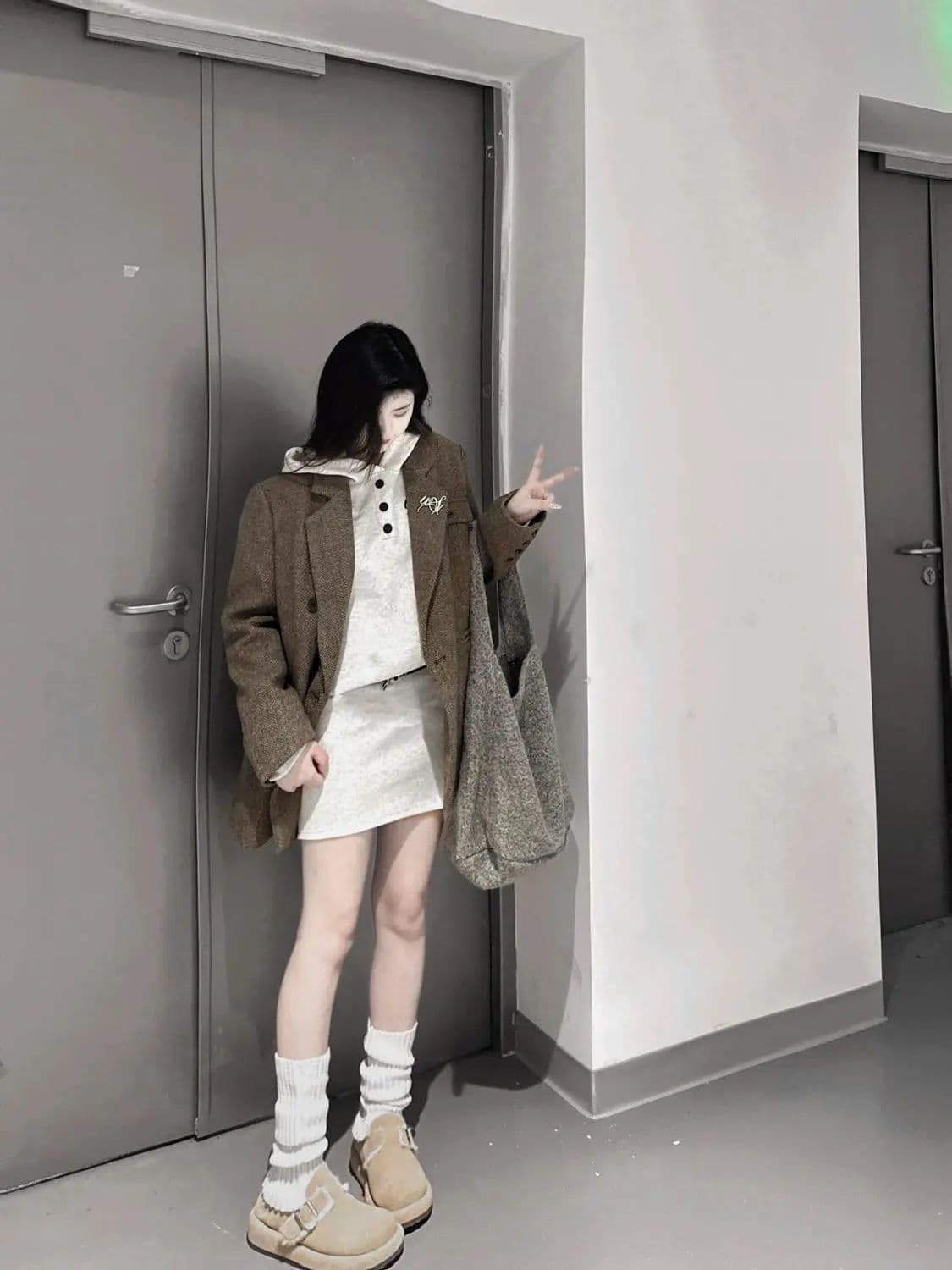 커피 색상 정장 여성 코트 2026 가을 작은 키 고급 센스 튀김 거리 새로운 한국 스타일 캐주얼 정장 맨위 트렌디 상세 이미지 8
