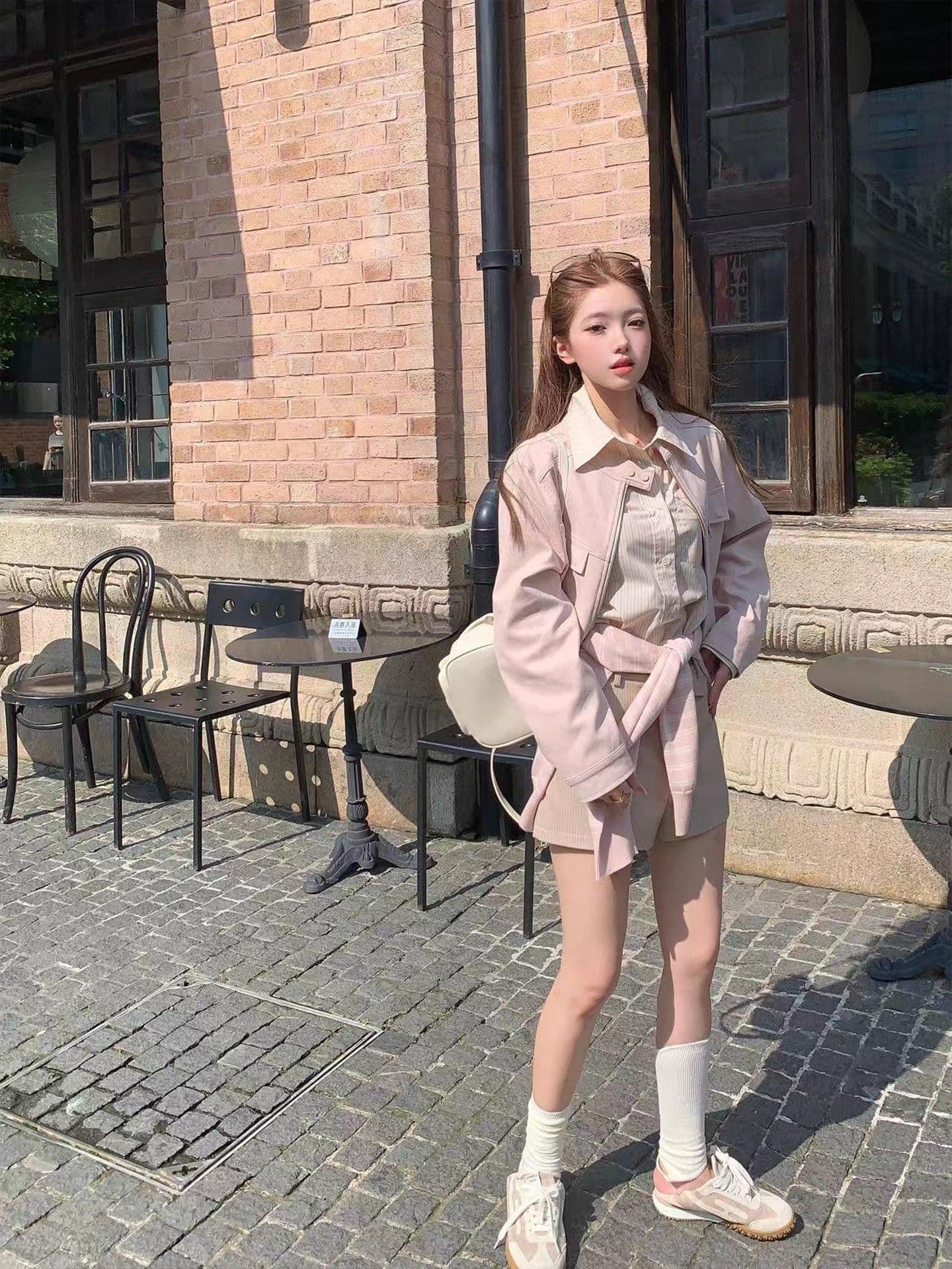 두꺼운 원본 없음 제인 레트로 라운드 넥 스웨이드 재킷 여성 코트 가을 한 부서 루즈핏 캐주얼 쇼트 스타일 맨위 이미지 5